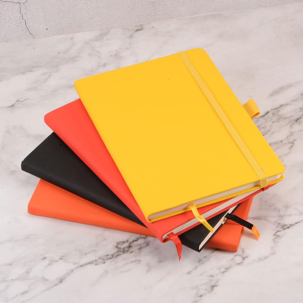 PATIKIL A5 Lined Journal 160 80Gsm Thick Lined 210 x with Pen for and Black Notebook, Pages, Paper, 145mm, Hardcover, Loop, Work, Office, Writing,