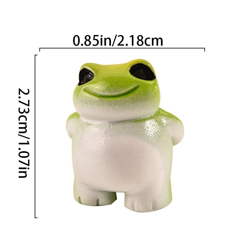  Ornement de grenouille en résine créative: Décor de paysage mignon pour bureau ou voiture