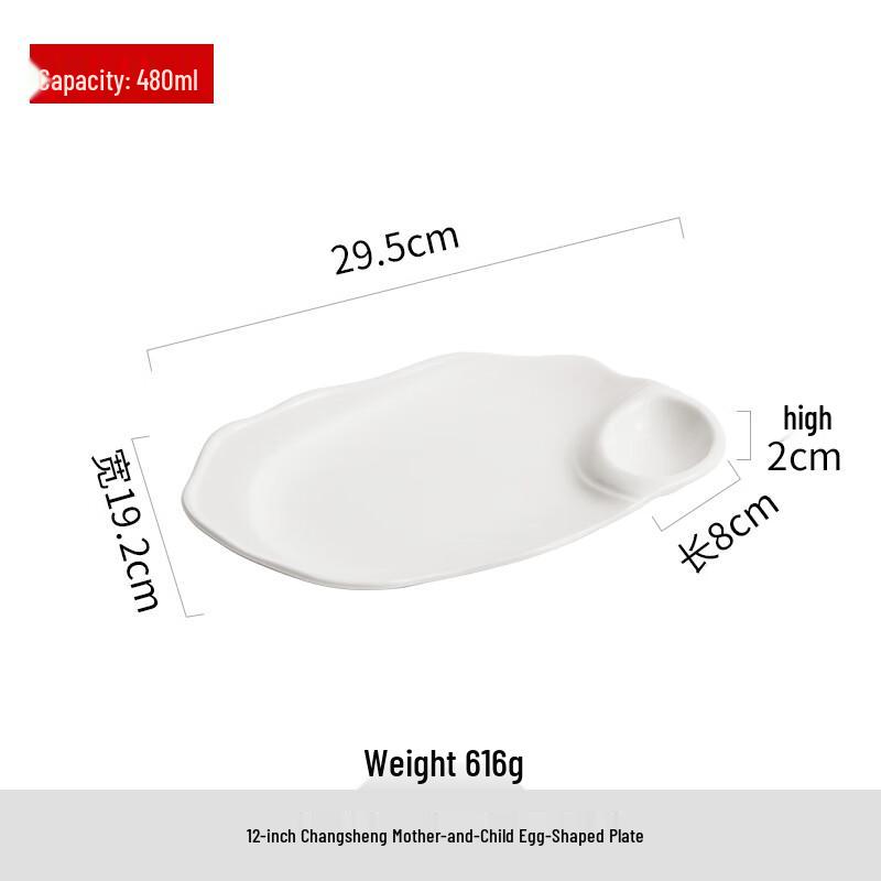 Versatile Ceramic Dumpling & Snack Plate with Sauce Dish