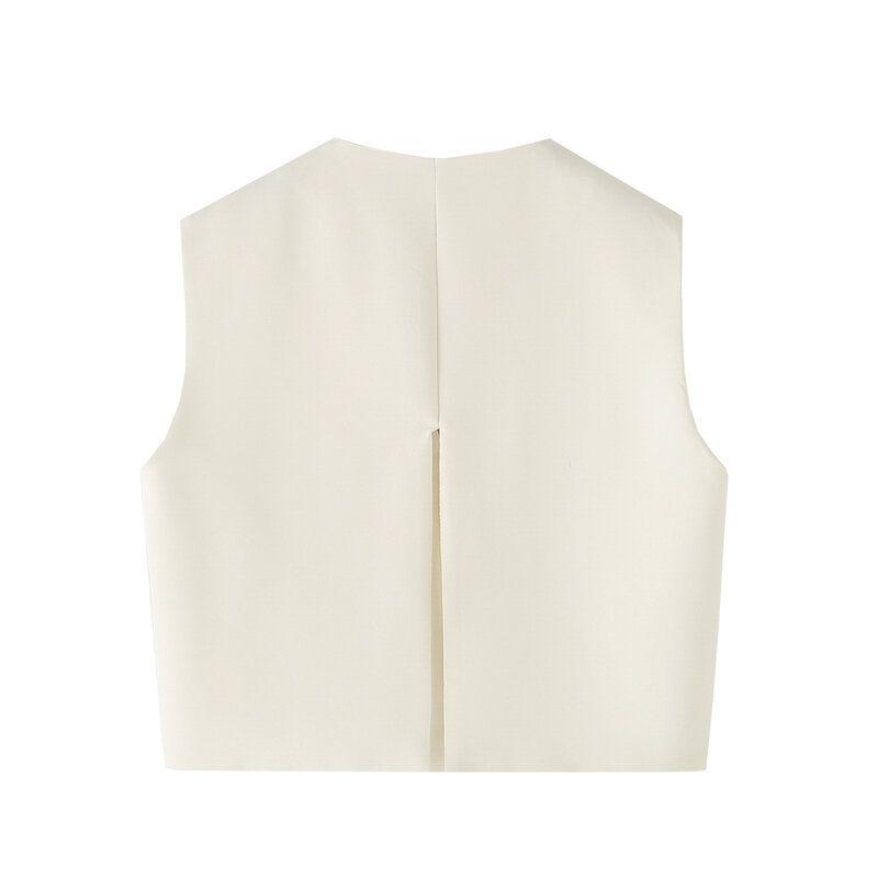 Fashion Wind 2024 New Fall Women's Clothing All-Matching Sleeveless V-neck Vest Work Clothing Outwear Mid Waist Skirt Suit