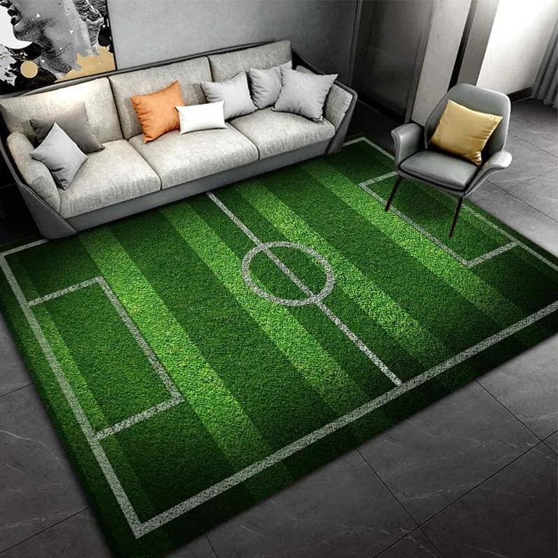 Basketball Court Motif Non-Slip Carpet for Boys Bedroom Living Room Sports Decor Welcome Mat Play Rug