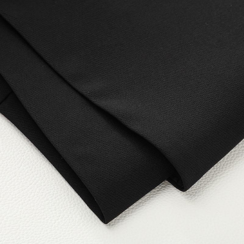 Women's High-Waist Black Suit Shorts 2024 - New Thick A-Line Wide-Leg Booty Shorts for Spring and Autumn