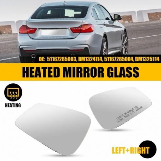 

2x Front Glass Mirror Side Heated For 2015-2016 BMW 435i xDrive Gran Coupe Base