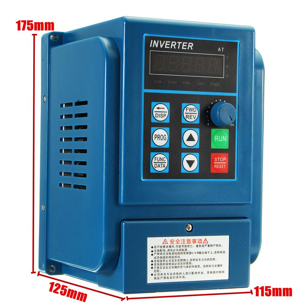 VFD Inverter Single to 3 Phase 220V Variable Frequency Drive,Low Noise and Low Electromagnetic Interference,Large Torque,Speed Controller for 3-Phase 2.2KW AC Motor