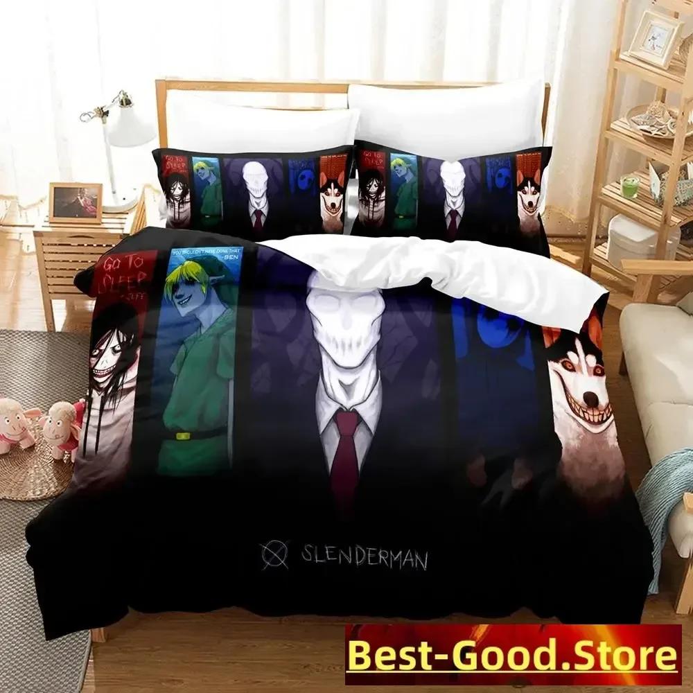 Jeff And Jane Creepypasta Printed Bed Set Duvet Cover Pillowcase Bedding Set Linen Sheet Quilt Cover Queen King Size Anime