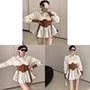 French Style Oversized Shirt With 3d Effect And Polo Collar For Women Spring Casual Wear