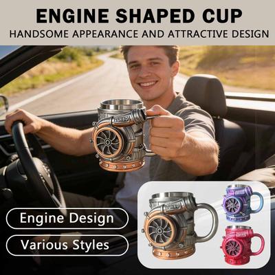Caneca de Café Temática de Motor 10.14oz, Caneca de Café Personalizada, Caneca de Café Criativa com Motor de Carro, Um Presente Perfeito Para Entusiastas de Carros.