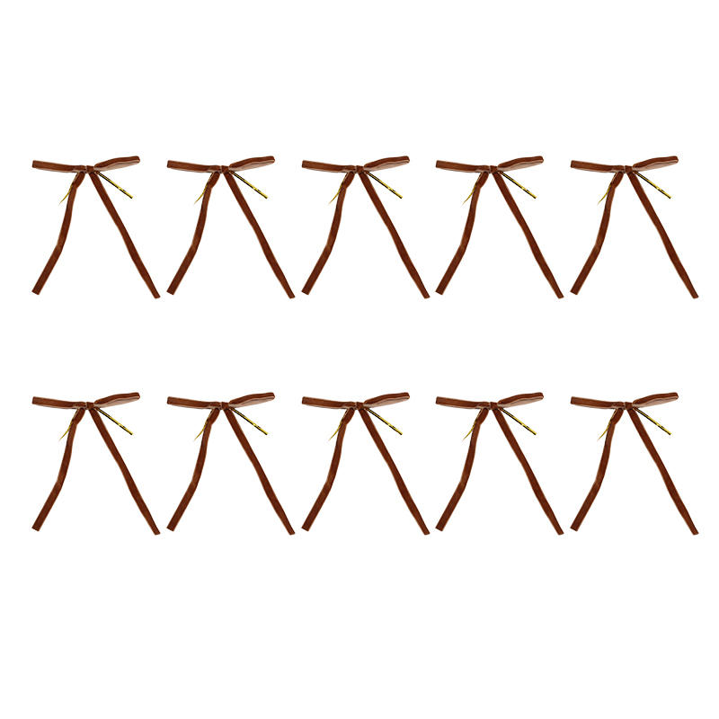 10 Pcs Velvet Bow Tie Christmas Tree Decorative Craft Gifts Bag Packaging Knot Pendant DIY Accessories Ornaments Home Decoration