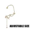 Elegant Camellia and Tassels Ear Cuff Sparkling Zircon Flower Clip on Earring Accessory for Women Fashion Jewelry