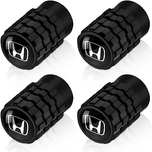 Krytky ventilků Honda, Prémiová slitina, Auto, Automobil, Motocyklové ventilky pneumatik, Balení po 4 kusech (Honda, Černá)