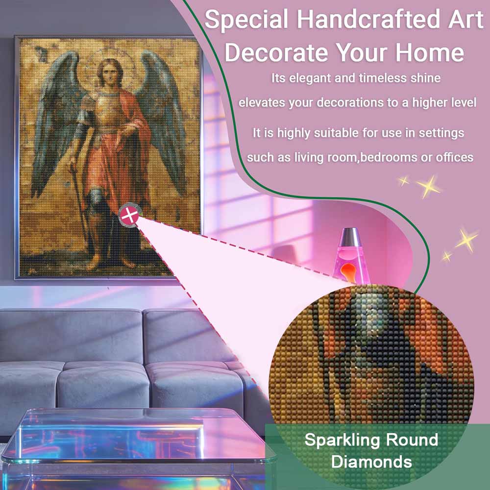 Diamond painting Archangel Michael religious artwork DIY 5D home room decoration kit