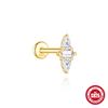 S925 Sterling Silver Star-Lotus Bow Cartilage Earrings