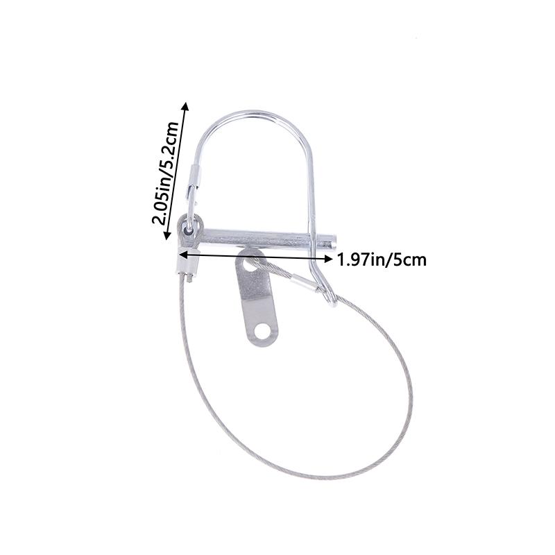 1Pc Stainless Steel Round Arch Wire Shaft Lock Pin With Anti-Lost Rope Coupler Pins Retainer For Farm Trailer Wagon Lawn Garden