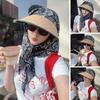 Fashion Empty Top Summer Beach Hat Anti-UV Breathable Headscarf Sunscreen Hat Korean Portable Visor Women Girls