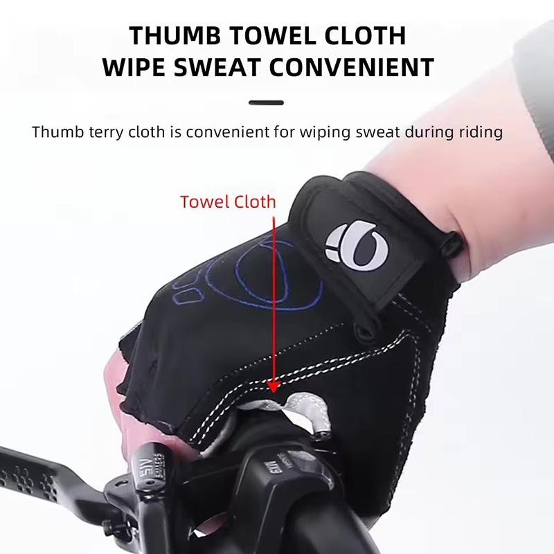 1Pair Gel Half Finger MTB Road Bike Gloves Anti-Slip Anti-Sweat Shockproof Cycling Bicycle Gloves for Left-Right Hand