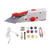 Handheld Sewing Machine Mini Profession Battery Powered Ergonomic DIY Portable Electric Sewing Machine for Beginners Red