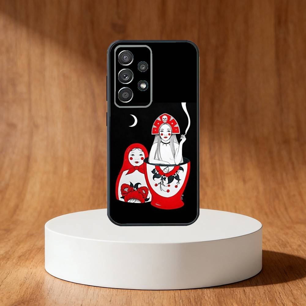 Russian Dolls Matryoshka Phone Case For Samsung S25,S24,S21,S22,S23,S30,Ultra,S20,Plus,Fe,Note,10,9,5G Black Cover