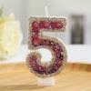 Champagne Glittering Seven-Color Luxury Number Candles for Birthdays