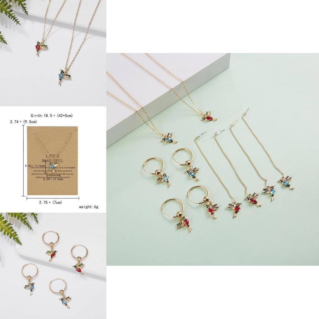 Vintage Style Hummingbird Ear Lines With Rhinestone Decor For Parties