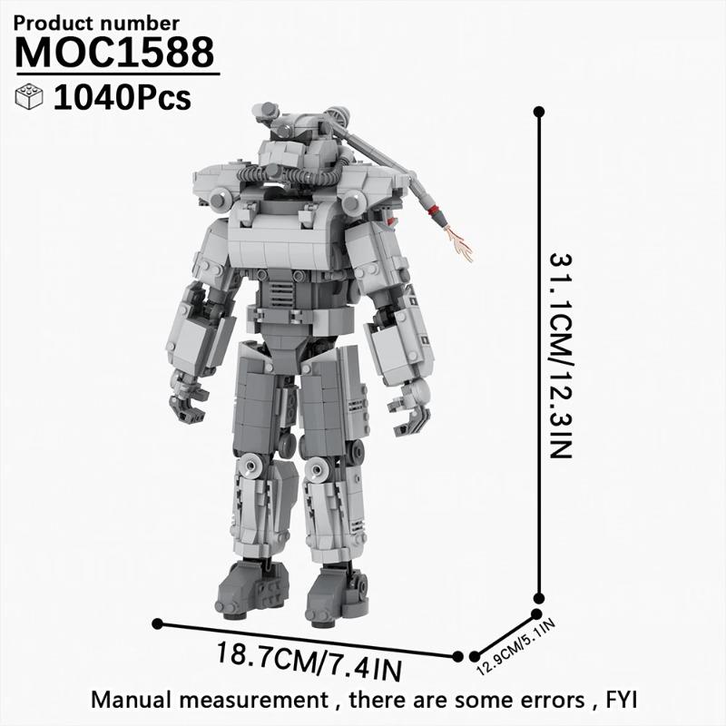 MOOXI Radiation Series MOC Bricks Set BrickHeaded T60 Power Armor Action Figures DIY Building Blocks Kids Toys For Children Gift