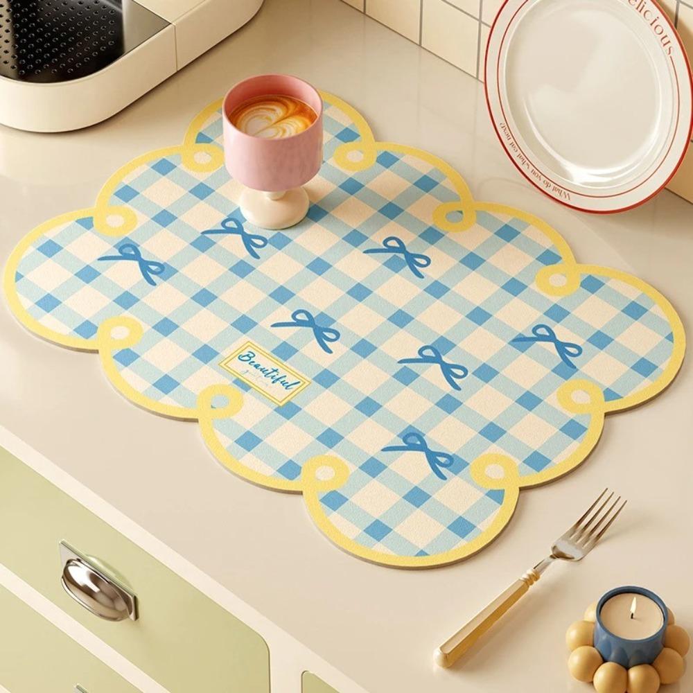 Water Absorbing Dining Table Mat Quick Drying Cup Coaster New Leather Placemat  Household
