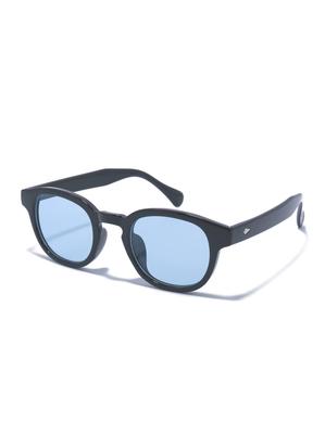 iCON STORE Boston Sunglasses with Light Blue Lenses (Black Frame), Unisex