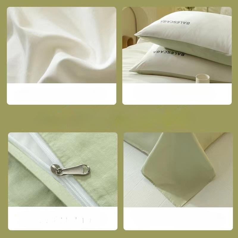 Light luxury double 120 count long-staple cotton bed four-piece set of pure cotton sheets and fitted sheets embroidered duvet cover and duvet cover