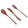 Wooden Cutlery Set Scratch Proof Portable Spoon Fork Cutter Tableware with Box for Dessert Salads Noodles