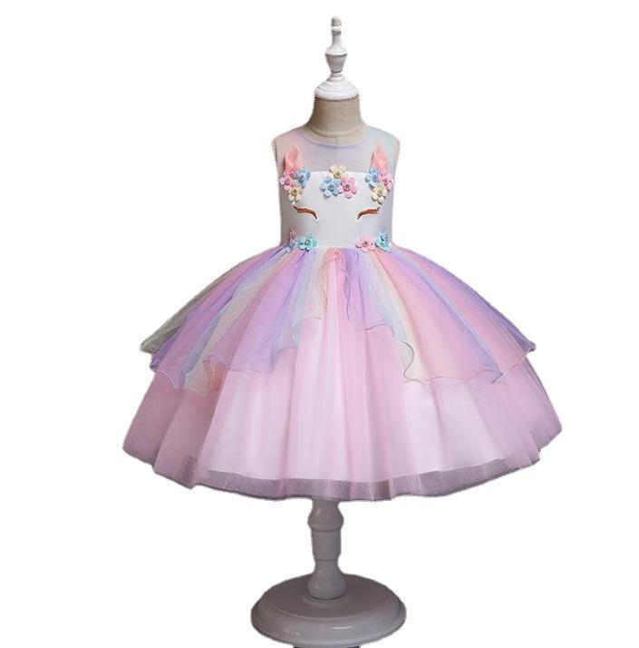 Dětské síťované princeznovské šaty s jednorožcem - Sváteční kostým