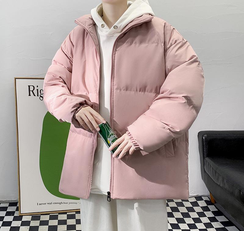 Autumn and Winter New Black Stand-up Collar Piled Thickened Cold-proof and Warm Youth Cotton-padded Clothes