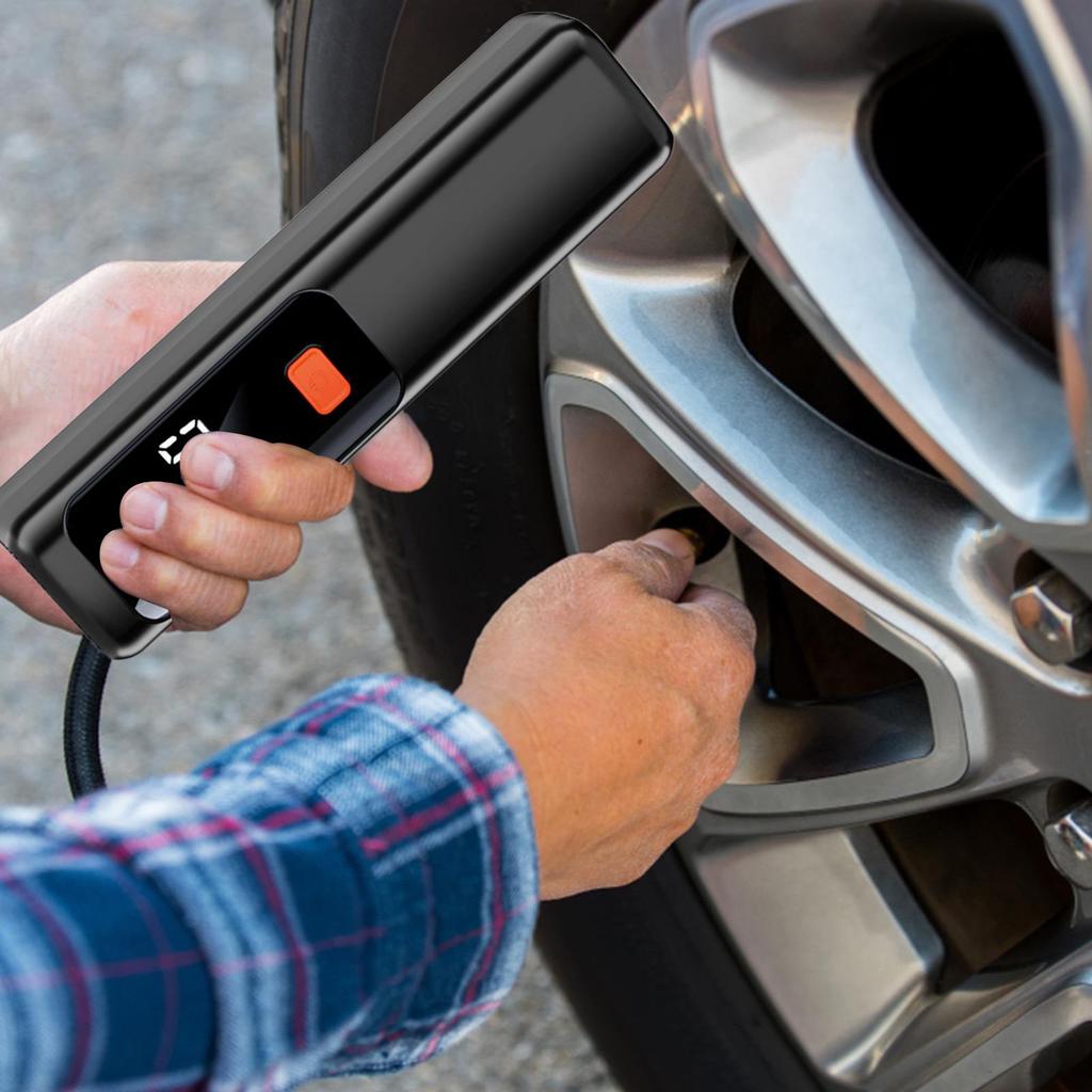 Tire Pump Small Car Tire Inflator With LCD Display Auto Shut Off Vehicle Accessories For Motorcycles Sedans Pickups Motorbikes