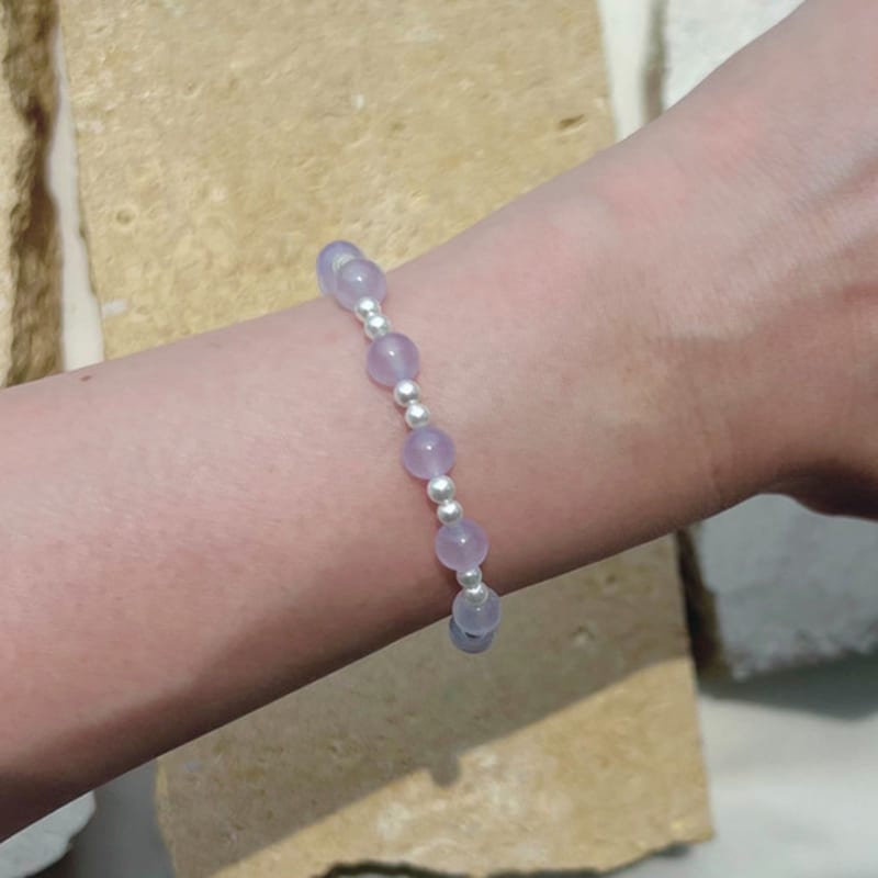 KIETIMOOR Lilac Pearl Bracelet (silver 925) Lilac Pearl Crystal Silver Bracelet