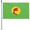 2D Flat, 1pc 2D Printed Zaire Flag 1971-1977, 7.62x12.7 Cm Polyester Outdoor Flag, School Welcome Banner with 2 Brass Grommets, Available In 7.62x12.7