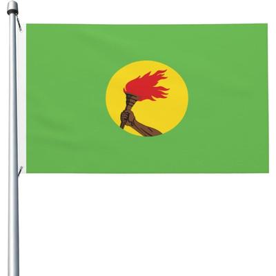 2D Flat, 1pc 2D Printed Zaire Flag 1971-1977, 7.62x12.7 Cm Polyester Outdoor Flag, School Welcome Banner with 2 Brass Grommets, Available In 7.62x12.7
