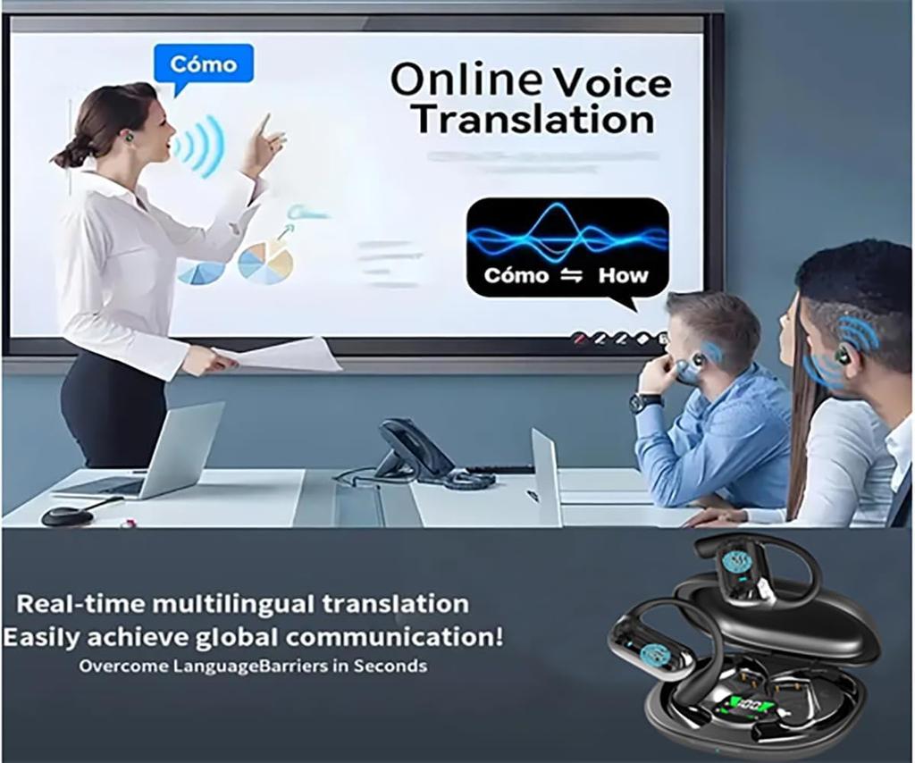 UYUXIO AI Language Translator Wireless Earphone with 144 Online Languages Bt 5.4 OWS Real Time Translation Earbuds for Travel