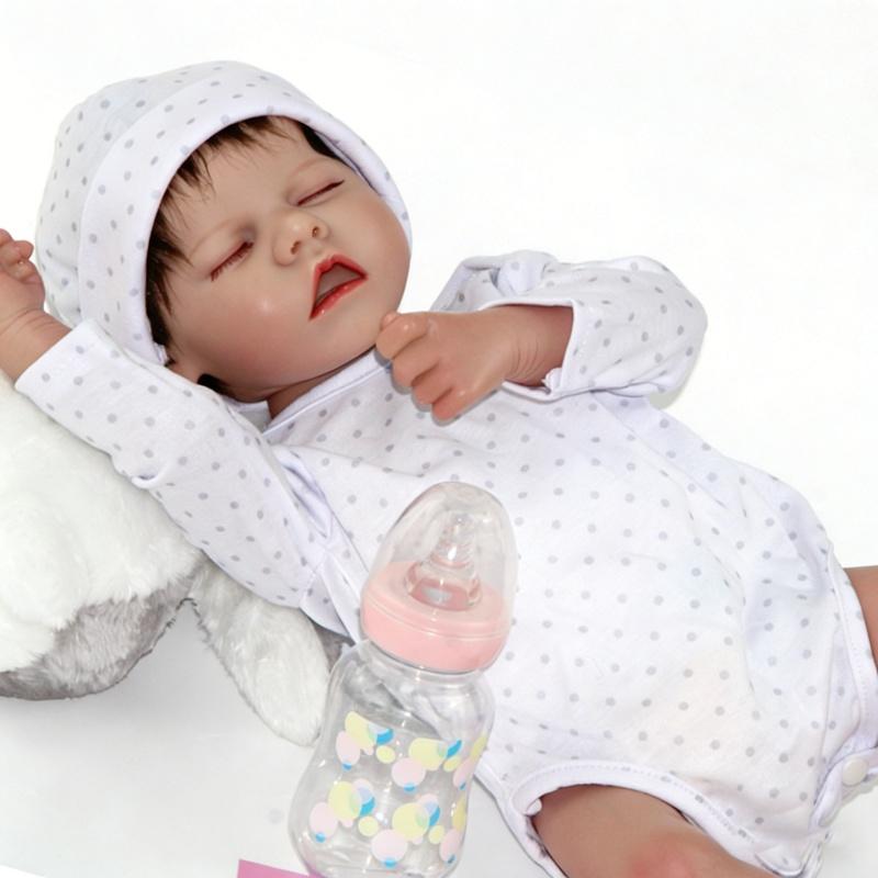 18 Inch/46cm Reborn Baby Doll Soft Silicone Vinyl Realistic Newborn Toy Gift for Kids