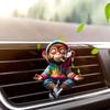 Auto Lufterfrischer Clips Niedlicher Affe Acryl Auto Lüftungsklemme mit Duftschwamm 2D Klimaanlagen Clip Dekoration für Armaturenbrett Neuheit Geschenk für Auto