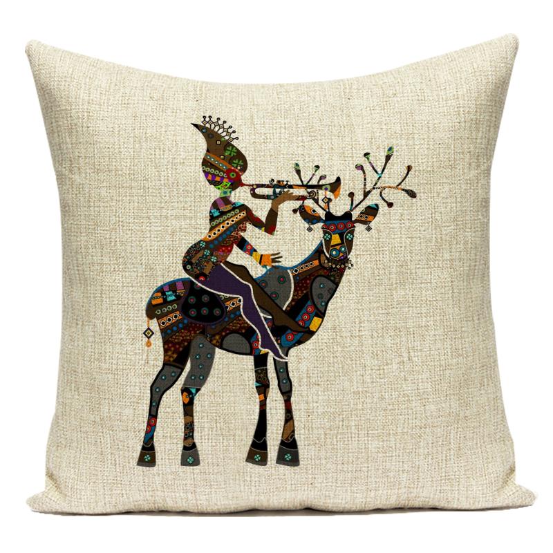 Abstrakter Afrikanischer Frauen Print Kissenbezug Geometrie Dekokissenbezug Für Sofa Auto Stuhl Dekorative Afrika Leben Kissenbezüge