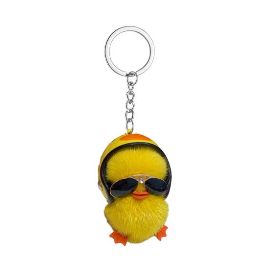 Keychain Soft Plush Duck Shape Portable Anti-Lost Key Holder Mobile Phone Chain Bag Hanger Backpacks Suitcases Hanging