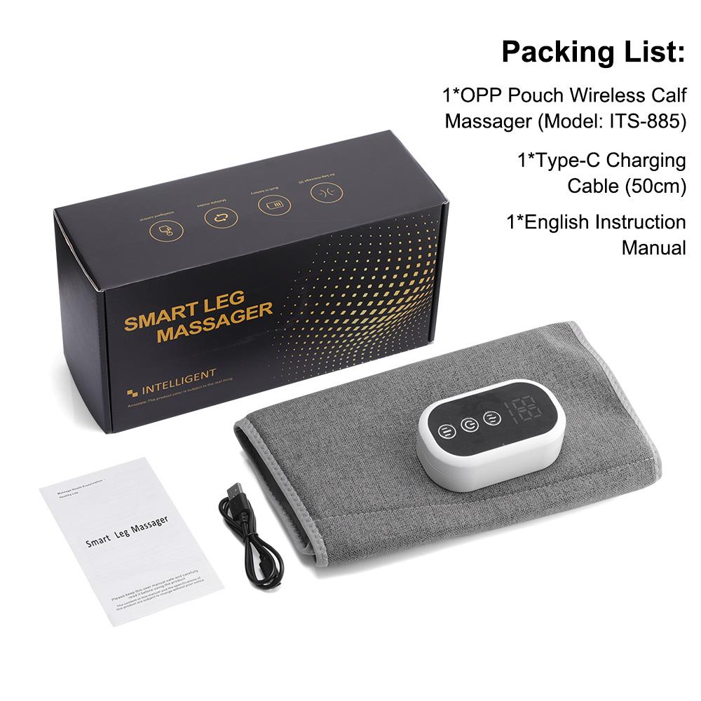 Wireless 360° Air Pressure Hot Compress Calf Massager Electric Airbag Compression Leg Massage Wrap Muscle Relax Blood Circulatio