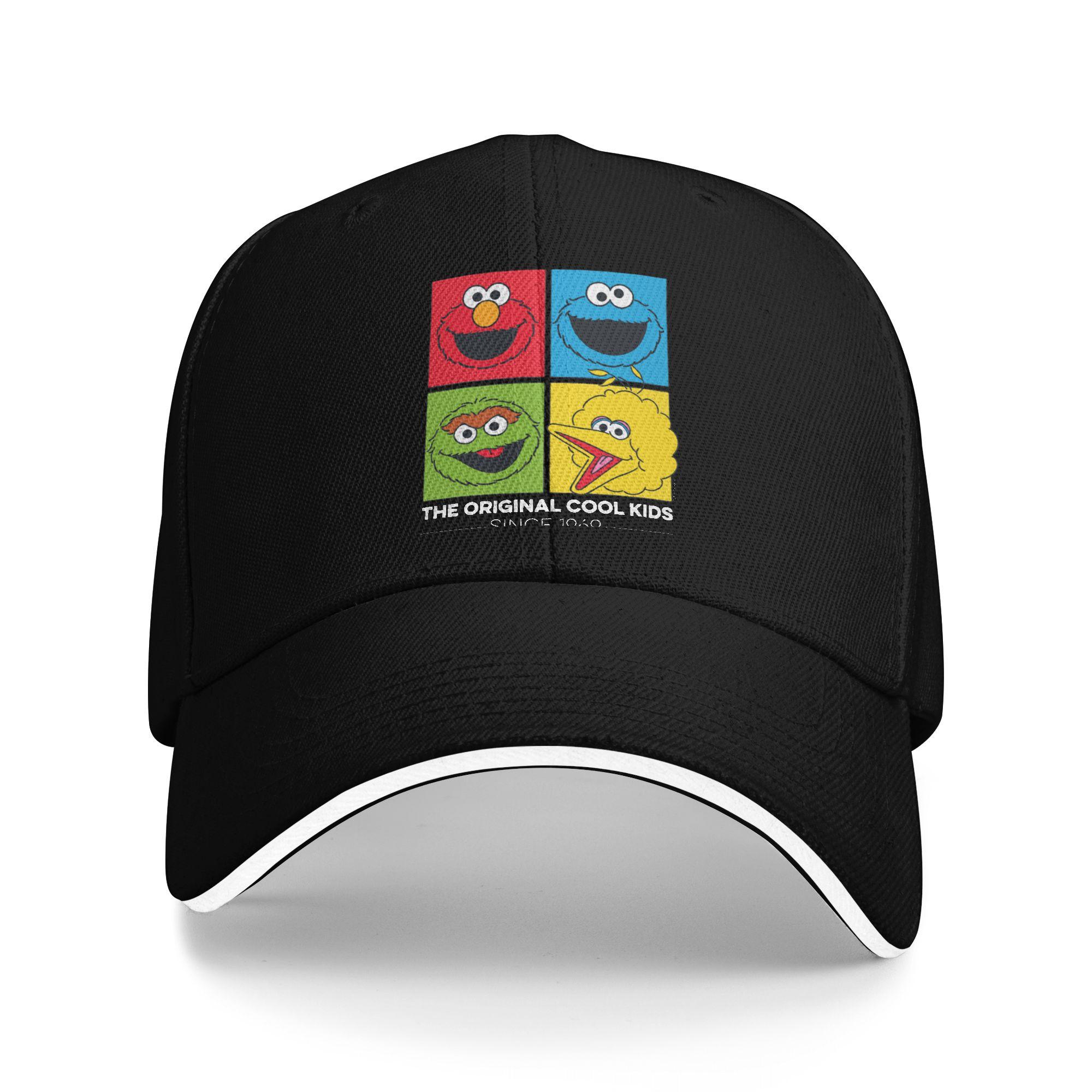 Cookie Monster Sesames Baseball Cap Hip Hop Cartoon Sandwich Cap Unisex Adjustable Hats Cap Outdoor One Size
