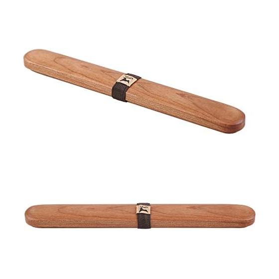 Natural Wood Chopsticks Set with Case, Japanese Style, Cherry Wood, 22.5cm Chopsticks, 25cm Case, Antibacterial, Portable Cutlery for Bento, Dining,