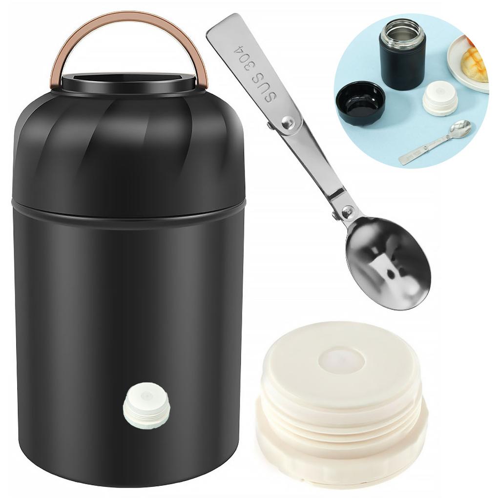 500ml Vacuum Insulat Food Jar Stainless Steel Lunch Box with Spoon Thermal Food Container Vacum Insulat Cup Leak Proof Bento Box