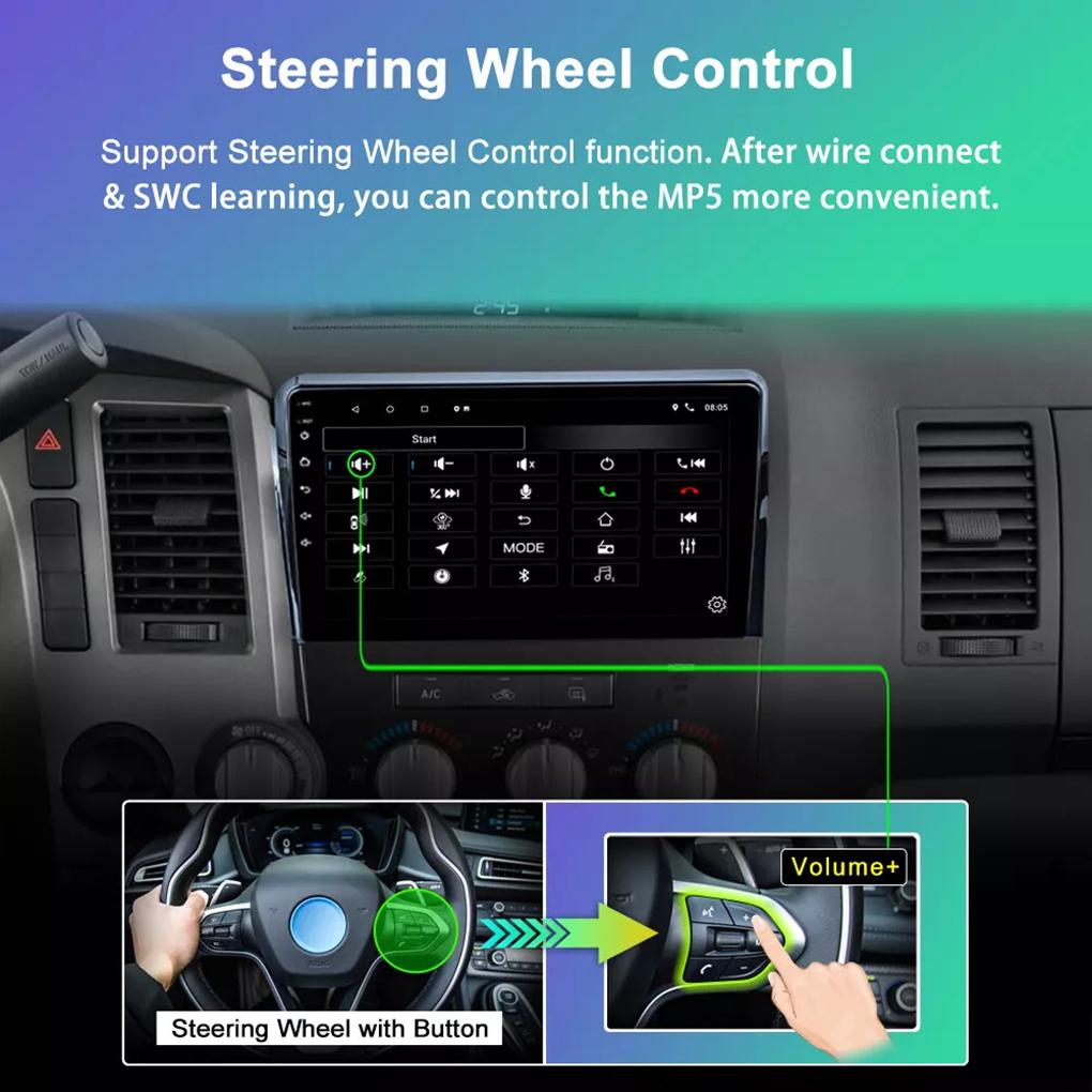 Black Car Radio With Rear View Function For Added Safety DVR Input Function