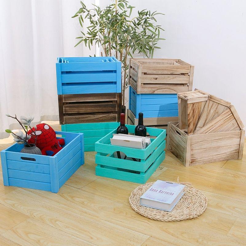 Rectangular Retro Wooden Fruit Storage Box