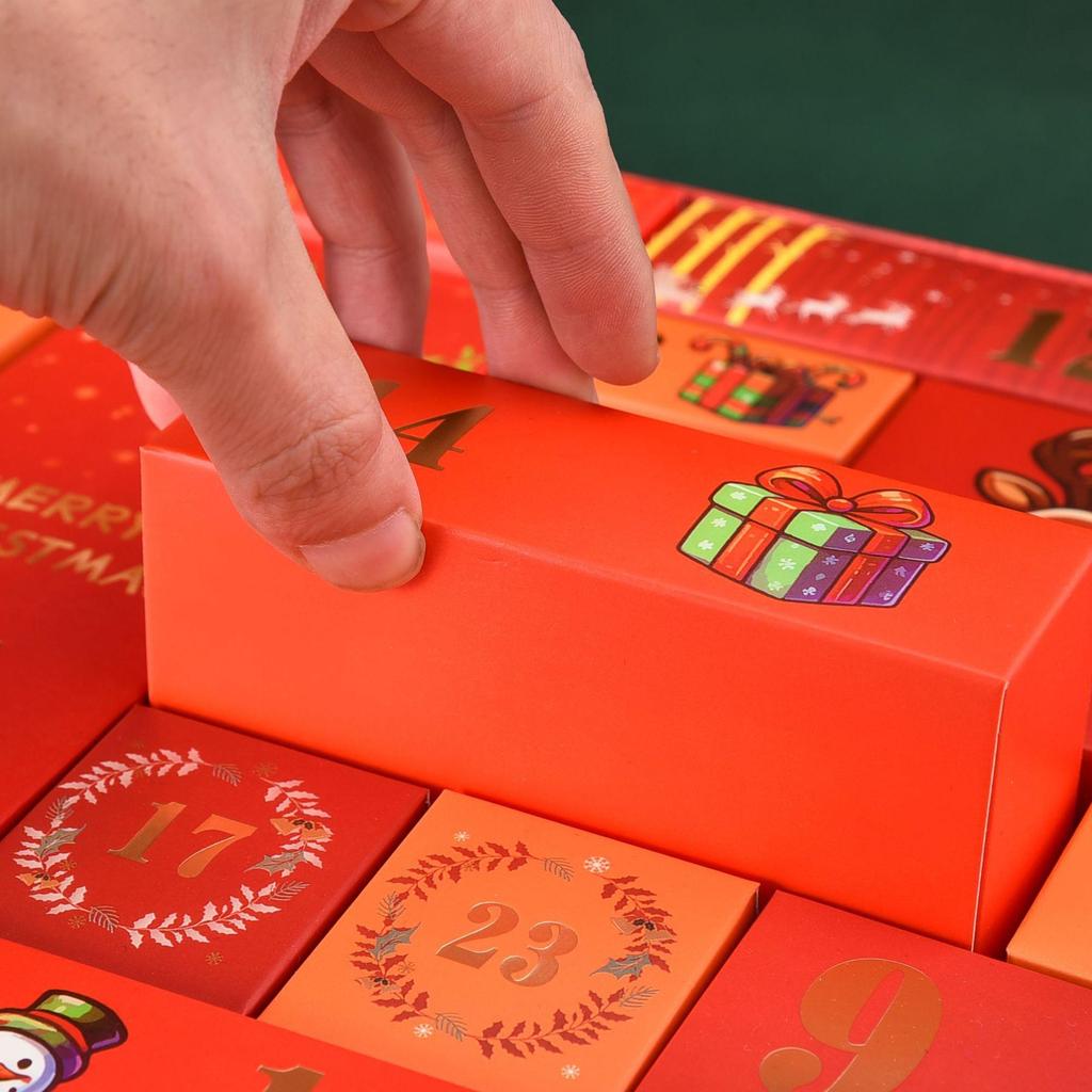 Kreativní skládací dárková krabička adventního kalendáře s dvojitými dvířky
