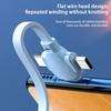 Phone Data Cable Retractable Wide Fast Charging Output Multipurpose Extra-Long Compatible Stable ABS 3-in-1 120W