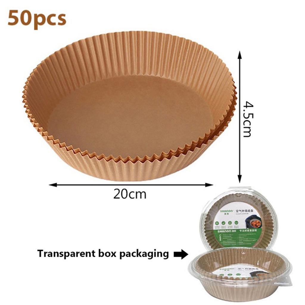 50pc Oil-proof Aluminum Foil Tin Box Round Disposable Bbq Tray Non-stick Liner Steaming Basket Mat For Cake Pastry Food Bakeware