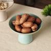 Hochfüßiges Erfrischungstablett Runde Keramikplatte Snackschale Obstschale Salatschüssel Dessertschale Trockenobstteller Schale Kuchenform