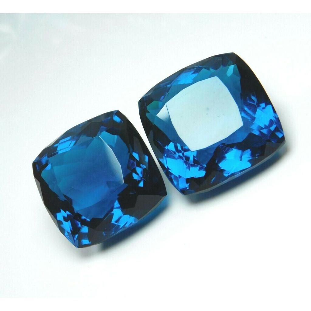 117 Ct AA++ Cushion Cut CERTIFIED Best Teal Sapphire Rings Loose Gemstone Pair's A-662